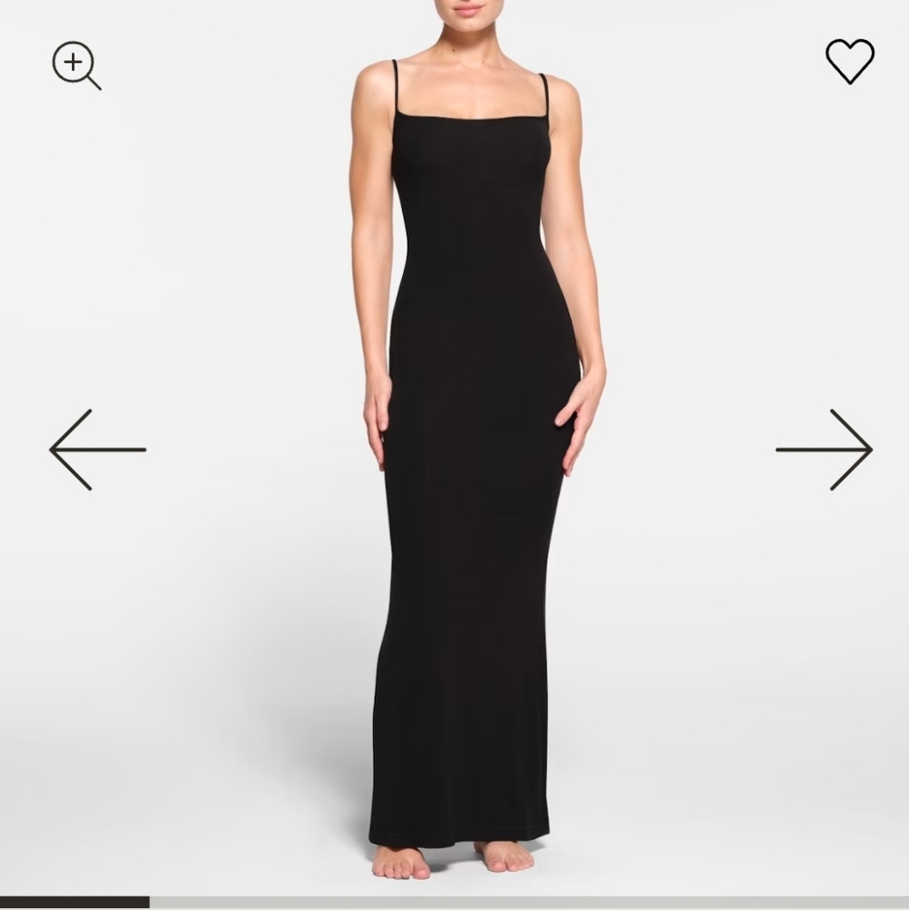 SKIMS Sleek Black Maxi Dress